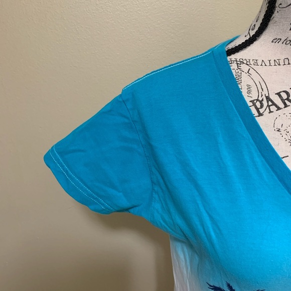 Ocean Dream Blue & White Ombre Dominican Republic Short Sleeve Shirt Size Large - Picture 5 of 12